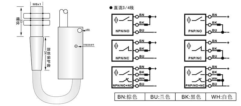 M8光電開關漫反射式