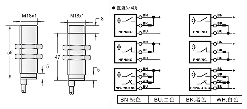 M18模擬量電流輸出 出線式接近開關